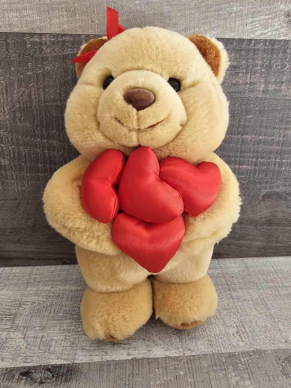 Rare Canterberry 10" Plush Teddy Bear with Red Hearts Valentines Day Love Amor